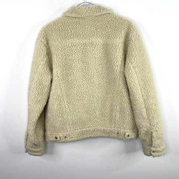 Levis Jacket Womens Size Medium Ex-Boyfriend Sherpa Trucker Jacket Beige - Picture 3 of 8